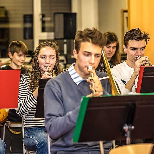 Bigbandprobe, Blick auf die Brass-Section